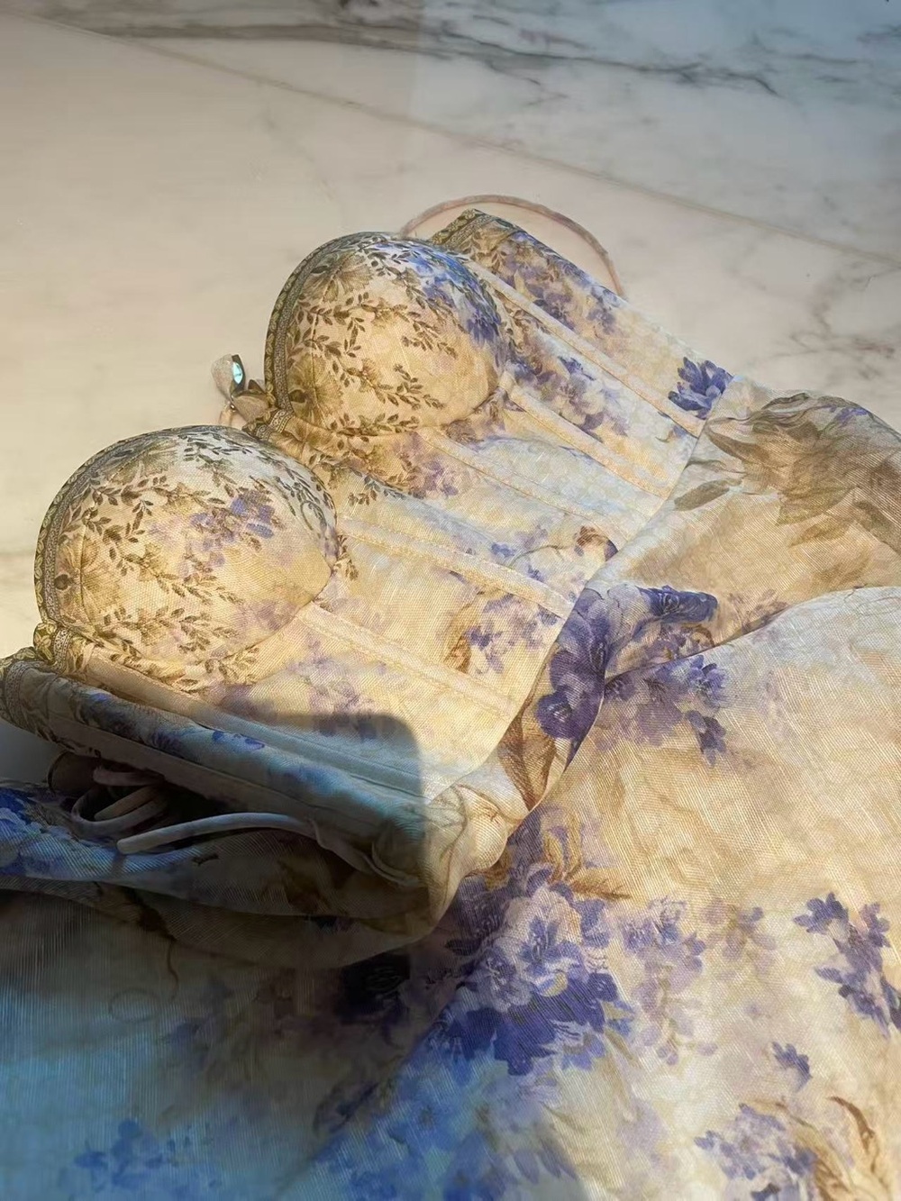 Zimmermann Floral maxi Dress in Cream and Lavender - Picture 9 of 15